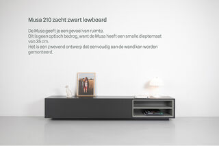 Tv-meubel, RAAT, Musa 210, Zacht zwart, met lowboard
